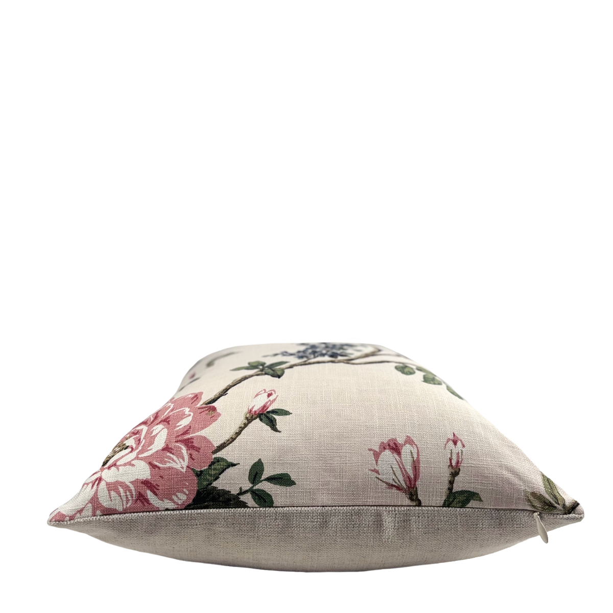 Floral Pillow With Exotic Bird