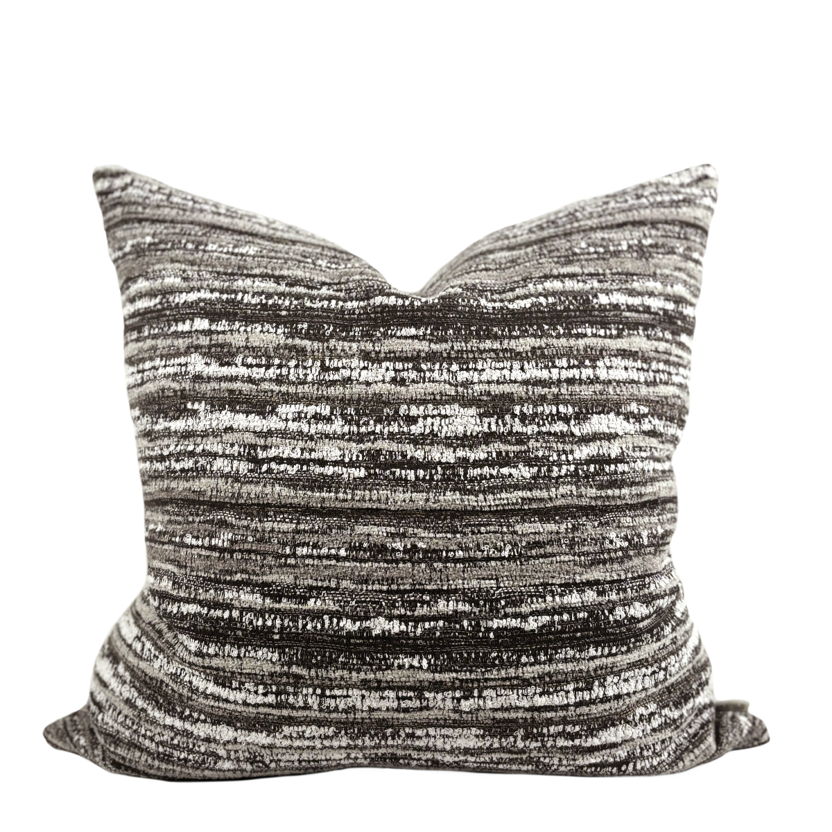 Brown & White Woven Pillow