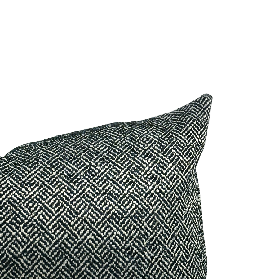 Black & White Diamond Woven Pillow