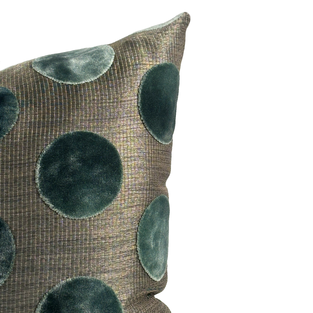 Teal & Bronze Polka Dot Pillow