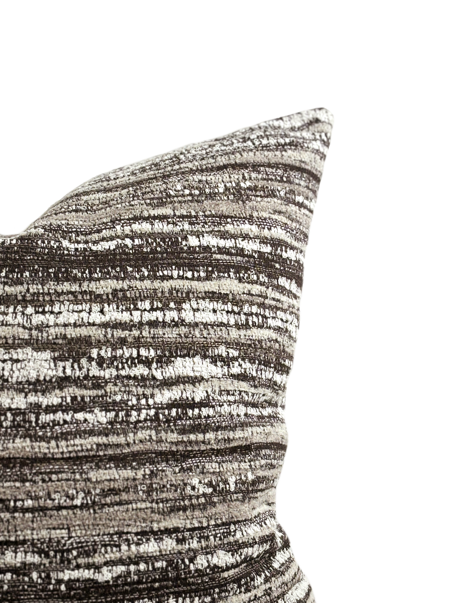 Brown & White Woven Pillow