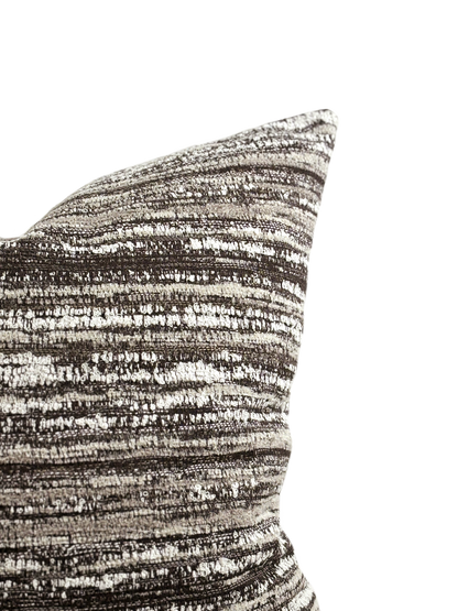 Brown & White Woven Pillow