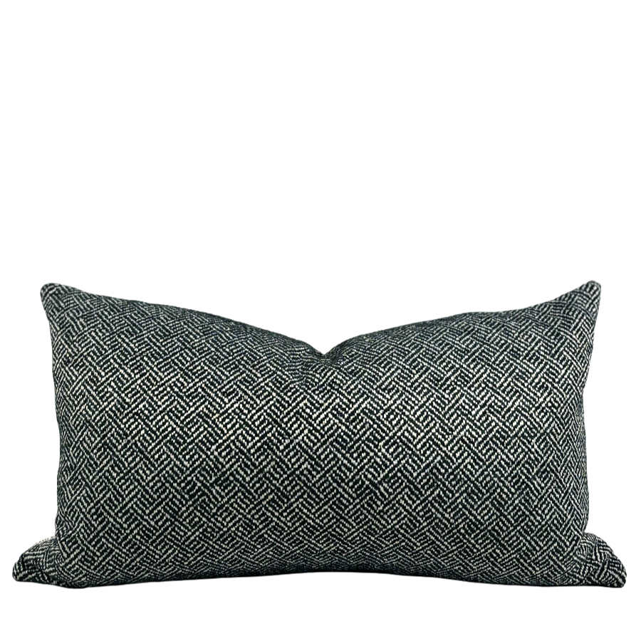 Black & White Diamond Woven Pillow