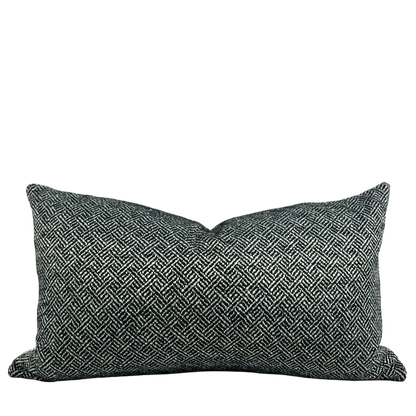 Black & White Diamond Woven Pillow