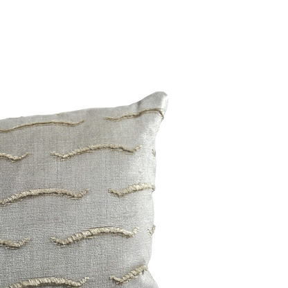 Tiger Stripe Silver, White & Gold Velvet Pillow