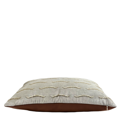Tiger Stripe Silver, White & Gold Velvet Pillow