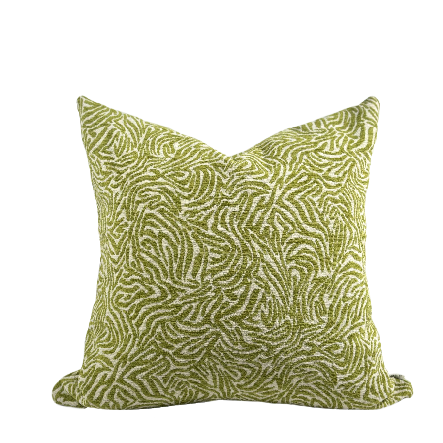 Key Lime Green Zebra Pillow