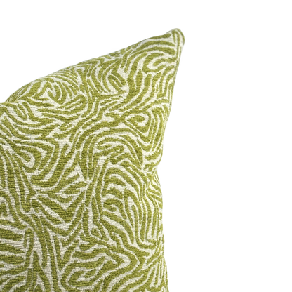 Key Lime Green Zebra Pillow
