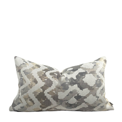 Silver & Gold Abstract Ikat Pillow