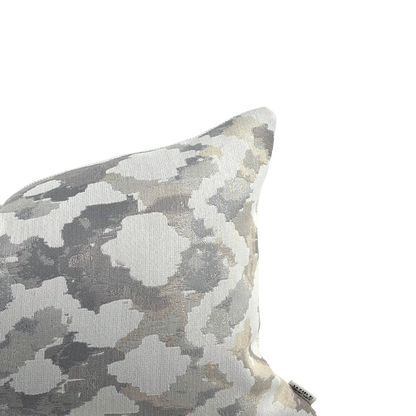 Silver & Gold Abstract Ikat Pillow