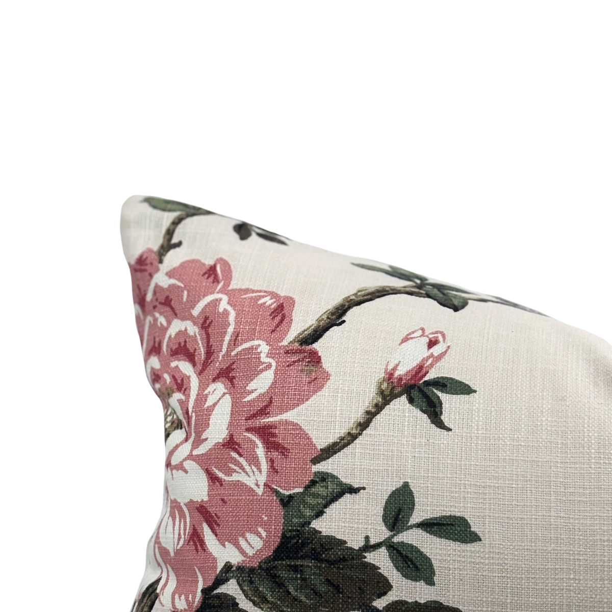 Floral Pillow With Exotic Bird